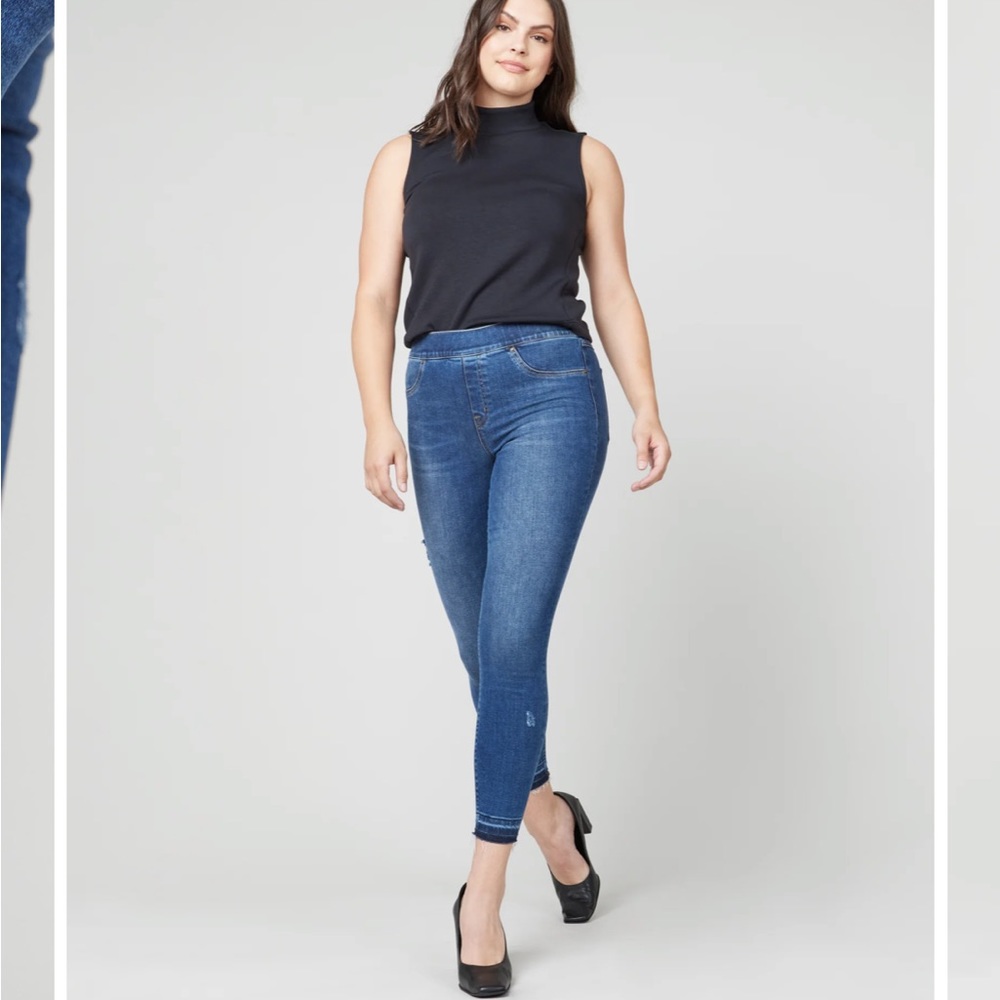 NWT Spanx distressed ankle skinny jean size large